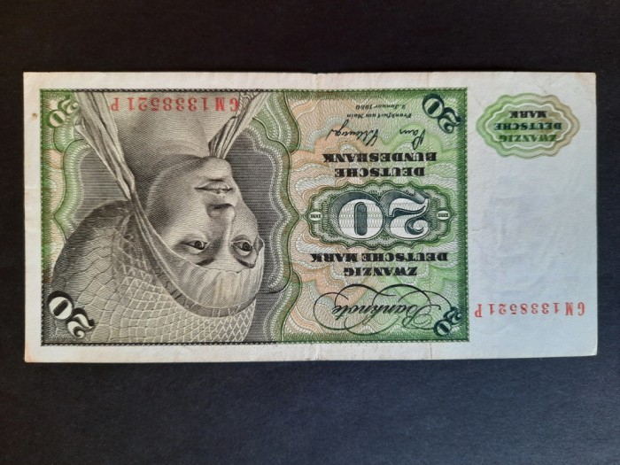 Bancnota 20 Deutsche Mark RFG, 1980 - A 3943