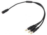 Cablu Alimentare DC 5,5/2,1 mm cu 3 Mufe și 1 Soclu Drept