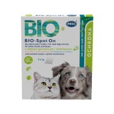 PESS BIO PIPETA ANTIPARAZITARA SPOT ON CU ULEI DE GERANIUM SI DIMETHICONE 4X1G PENTRU CANI SI PISICI 10KG