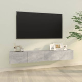 Dulapuri TV perete 2 buc. gri beton 100x30x30 cm lemn compozit, vidaXL
