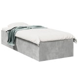 VidaXL Cadru de pat, gri beton, 90x200 cm, lemn prelucrat 3281059