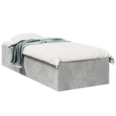 vidaXL Cadru de pat, gri beton, 90x200 cm, lemn prelucrat 3281059 foto