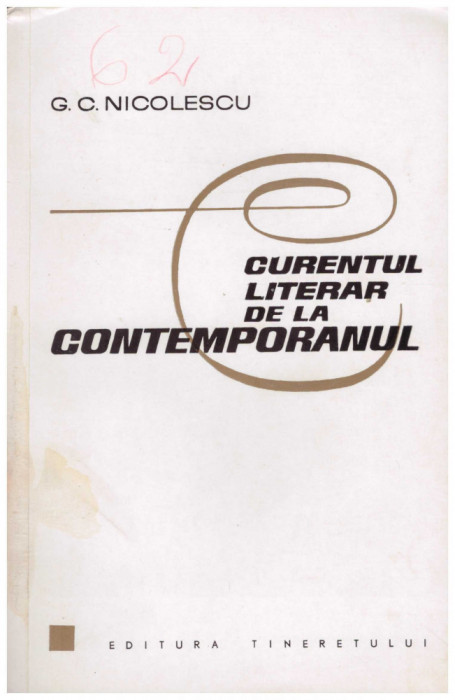 G.C. Nicolescu - Curentul literar de la Contemporanul - 126643