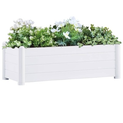 Gossi strat inaltat de gradina, alb, 100 x 43 x 35 cm, pp foto