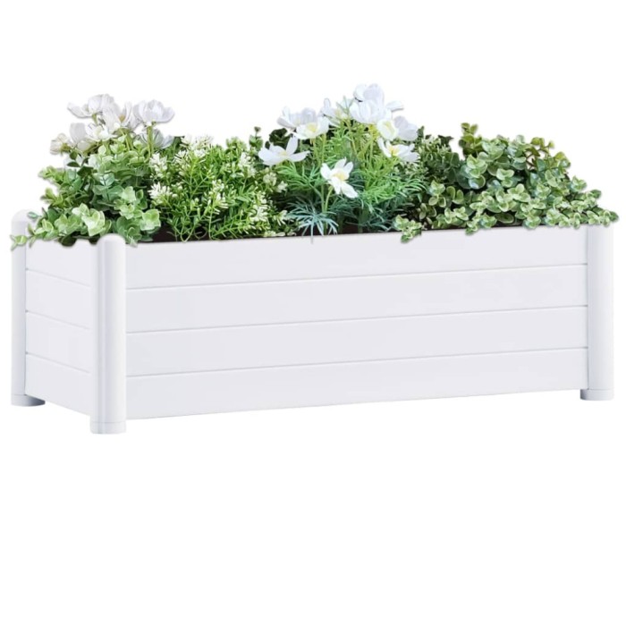 Gossi strat inaltat de gradina, alb, 100 x 43 x 35 cm, pp