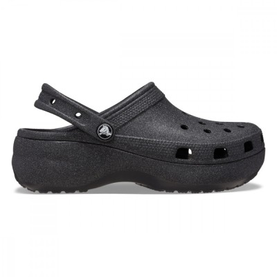 Saboți Crocs Women&amp;#039;s Classic Platform Glitter Clog Negru - Black foto