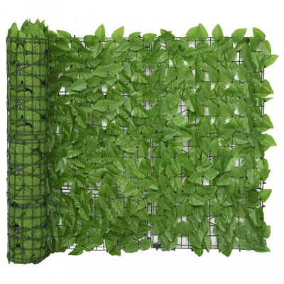 Paravan de balcon, frunze verde &amp;icirc;nchis, 300x100 cm GartenMobel Dekor foto
