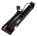Prelungitor rackabil 19&quot; 2U cu 5 x Schuko 5m Negru Acar 504, ppacar5rack
