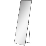 HOMCOM Oglindă Verticală din Metal, 50x2x161.5 cm, Negru | Aosom Romania