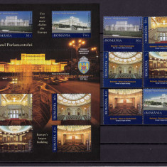 RO 2011 ,LP 1898a ,"Palatul Parlamentului " serie + colita 499 ,MNH