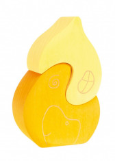 Casuta Cepei Casuta fantezie inspirata din pedagogia Waldorf cu 2 elemente din lemn colorat in nuante de galben foto