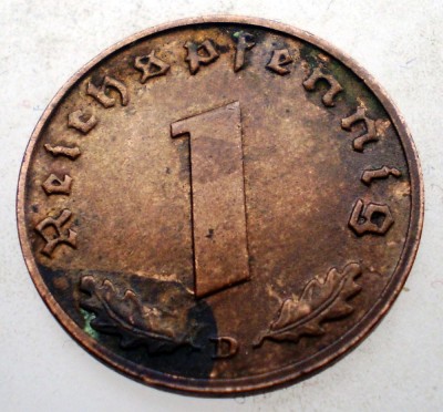 B.105 GERMANIA 1 REICHSPFENNIG 1939 D foto
