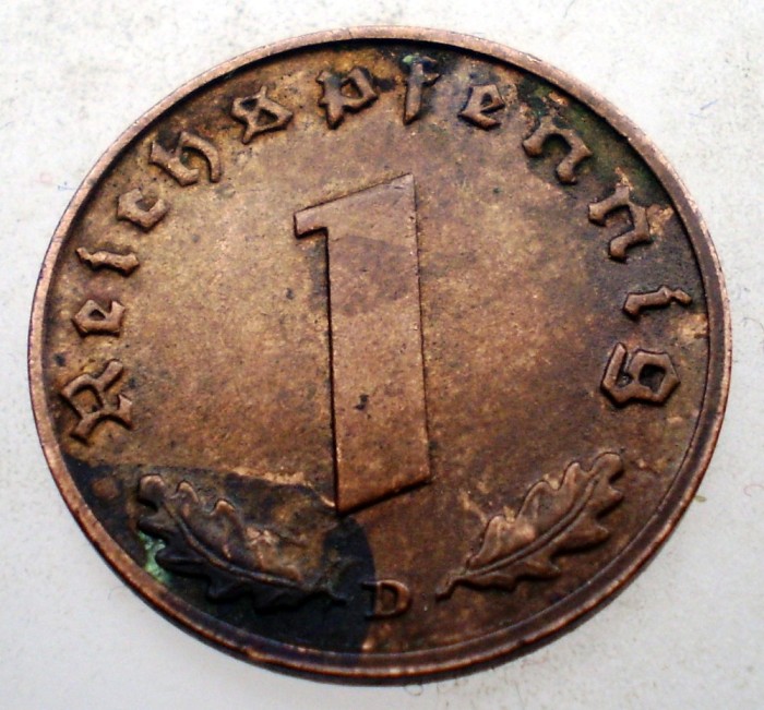 B.105 GERMANIA 1 REICHSPFENNIG 1939 D
