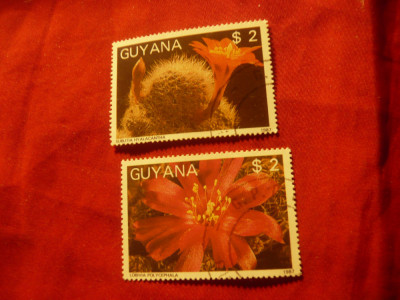 2 Timbre Guyana 1968 - Flora- Cactusi , val. 2$ stampilat foto