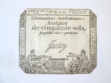 Franta 50 Sols 1793 Saussay,bancnota din imagini la cel mai mic pret