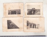 Bnk foto Aviatori romani - WW II - lot 4 poze mici, Alb-Negru, Romania 1900 - 1950, Militar