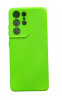 Huse silicon antisoc cu microfibra interior Samsung S21 Ultra Verde Neon, Husa