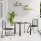 vidaXL Set de masă pentru grădină 3 pcs Negru Rattan poli 3379387