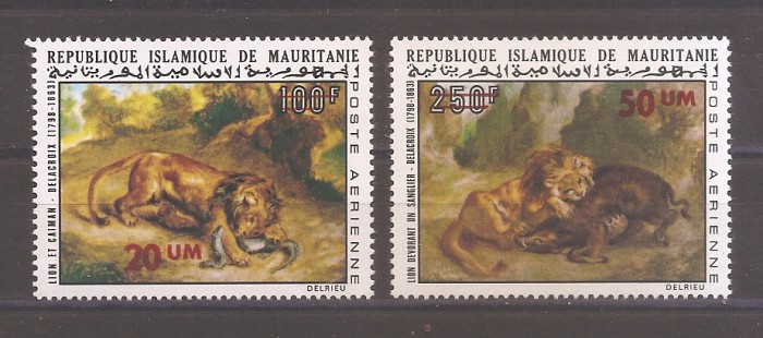 Mauritania 1974-175 ani de la nașterea lui Eugene Delacroix,(supratipar),PA, MNH