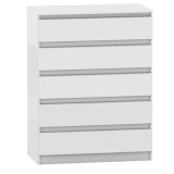 Cumpara ieftin Comoda cu 5 sertare din mdf alb Hany 90x49x117 cm