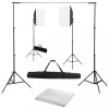 Kit studio foto cu lumini softbox si fundal