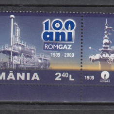 ROMANIA 2009 LP 1831 a - 100 ANI ROMGAZ SERIE CU VINIETA MNH