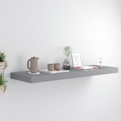 vidaXL Raft de perete suspendat, gri, 80x23,5x3,8 cm, MDF foto