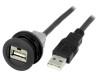 Soclu USB 22mm negru IP20
