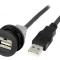 Soclu USB 22mm negru IP20