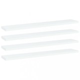 vidaXL Plăci Bibliotecă Albe 60x10x1.5cm, Set 4 Bucăți, PAL, Rafturi, Polite, Etajere