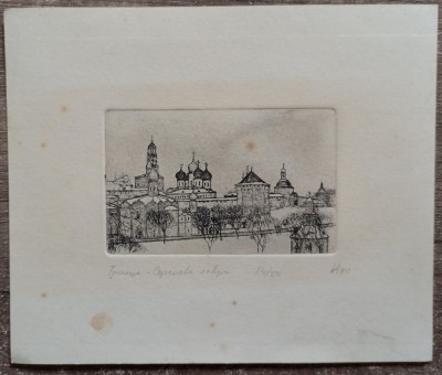 Biserica ruseasca// gravura foto