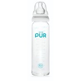 Biberon din sticla, 240ml, PUR