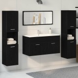 Set mobilier baie 4 piese din lemn prelucrat negru