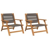 vidaXL Mobilier de grădină 2 pcs Gri 67 x 76 x 73 cm 367832