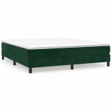 Cumpara ieftin Cadru de pat cu arcuri, verde inchis, 160x200 cm, catifea