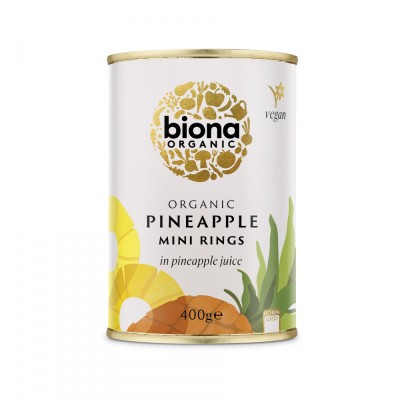 Rondele mini de ananas in suc de ananas eco 400g Biona foto