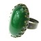 Inel vintage reglabil masiv cu agat verde 25x18 MM