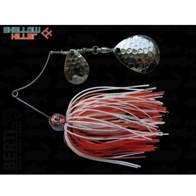 Spinnerbait Bertilure Cu Doua Palete SHALLOW KILLER COLORADO Model COLORADO Culoare ALB-ROSU 11 gr. foto