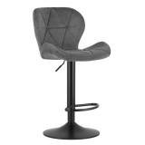 Cumpara ieftin Scaun de bucatarie/bar, Artool, West, rotativ, catifea, gri si negru, 46x48.5x90-111 cm