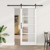Ușă Glisantă vidaXL cu Set de Accesorii Alb 83x202 cm Lemn Solid de Pin
