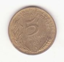 Franța 5 centimes 1977 foto