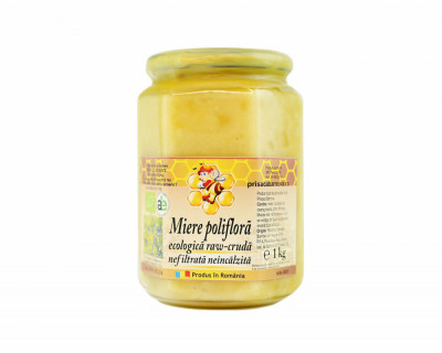 Miere cruda nefiltrata poliflora 1000g foto