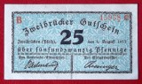 Germania notgeld 25 pfennig 1917 Zweibr&uuml;cken **