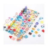 Jucarie Educativa Montessori 6-in-1 din Lemn &ndash; Puzzle Alfabet, Cifre, Forme, Vehicule, Sortare si Pescuit Magnetic, Multicolor, +3 ani