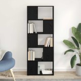 VidaXL Raft Stejar negru Lemn prelucrat 60 x 24 x 155 cm