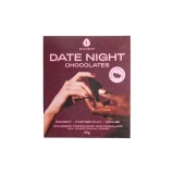 Ciocolată neagră afrodisiacă unisex THE OH COLLECTIVE Date Night Chocolates, 4 cărți de joc incluse &ldquo;Adevăr sau Provocare&rdquo;, cu căpșuni, maca și cayenn