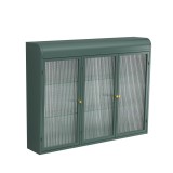 Dulap de Perete cu 3 Uși din Sticlă cu Design Curbat, Verde &icirc;nchis | Aosom Romania