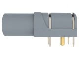Soclu Banană 4mm 24A 1kV Gri Aurit PCB Poliamidă