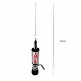 Antena CB LEMM TURBO IMPERO, Silver, lungime 200 cm, castig 7dB, 26.5-28Mhz, 2500W, cablu RG58 4m, fabricata in Italia