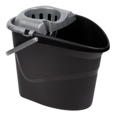 Găleată Mop Plastic, Capacitate 15L, Negru, Storcător Gri